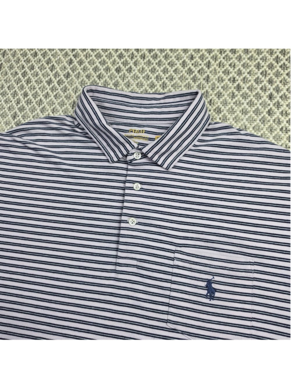 Polo Ralph Lauren Performance Polo Shirt Men’s XL Striped Pocket Stretch Golf
